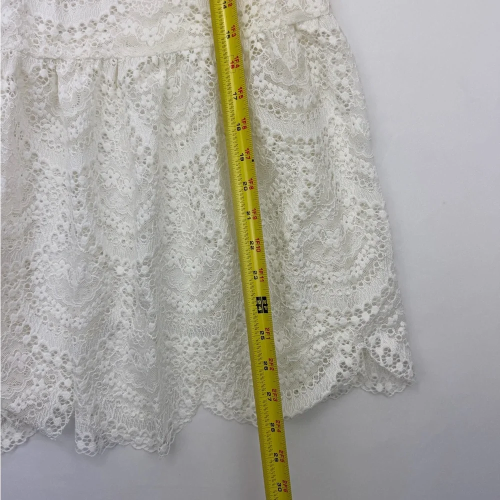 For Love & Lemons Rosalita Sheer Lace Midi‎ Skirt Nude Built-In Snap Bodysuit XS